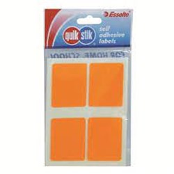 Quick Stick labels fluoro orange